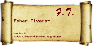 Faber Tivadar névjegykártya